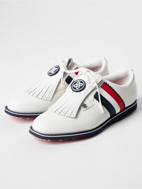 NEW G/Fore White Leather Kiltie Lace Up Golf Shoes